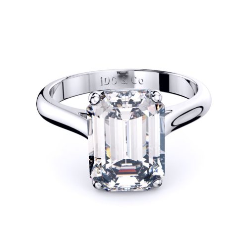 Adelaide Diamond company 4 claw emerald cut solitaire engagement ring front