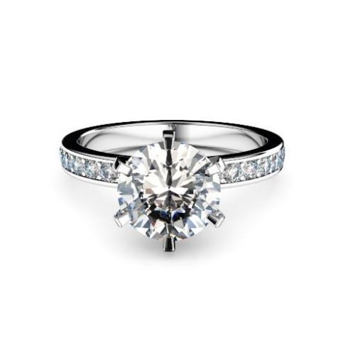 Adelaide diamond engagement ring round with round diamond band
